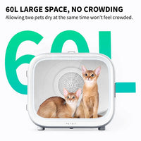 HKM-696083 Automatic Pet Hair Drying Box with 60L Capacity and Smart Temperature Control for Cats and Small Dogs