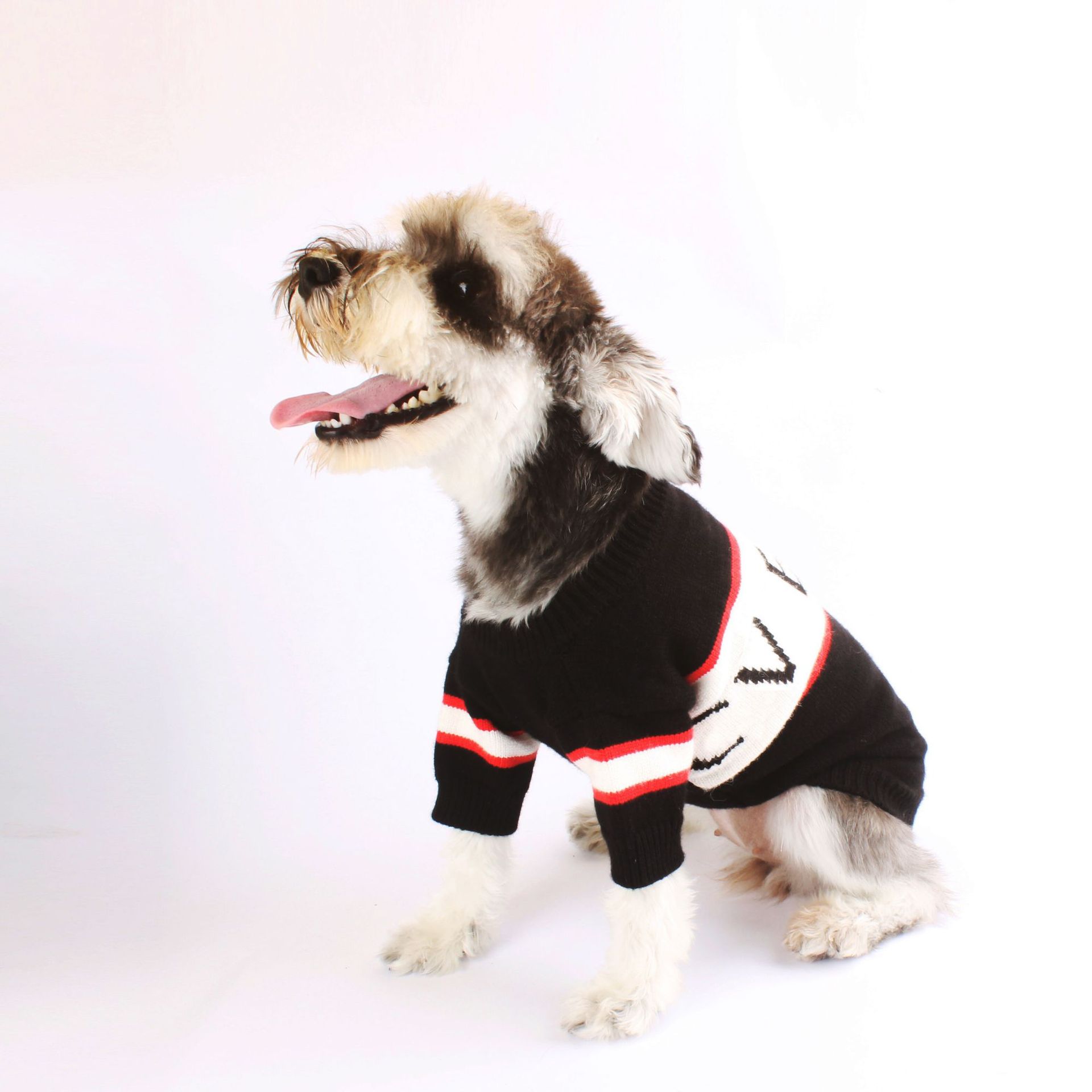 HKM-6961341 Cozy Wool Letter Sweater for Pets - Black, Sizes S to XXL