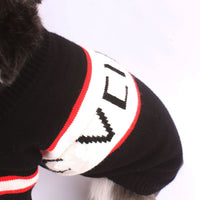 HKM-6961341 Cozy Wool Letter Sweater for Pets - Black, Sizes S to XXL