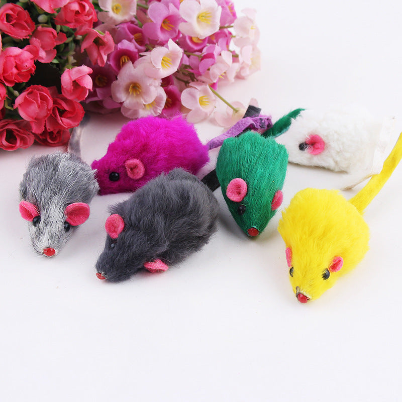HKM-696275 Funny Plush Mouse Cat Puzzle Toy - 5cm Decompression Plaything for Cats