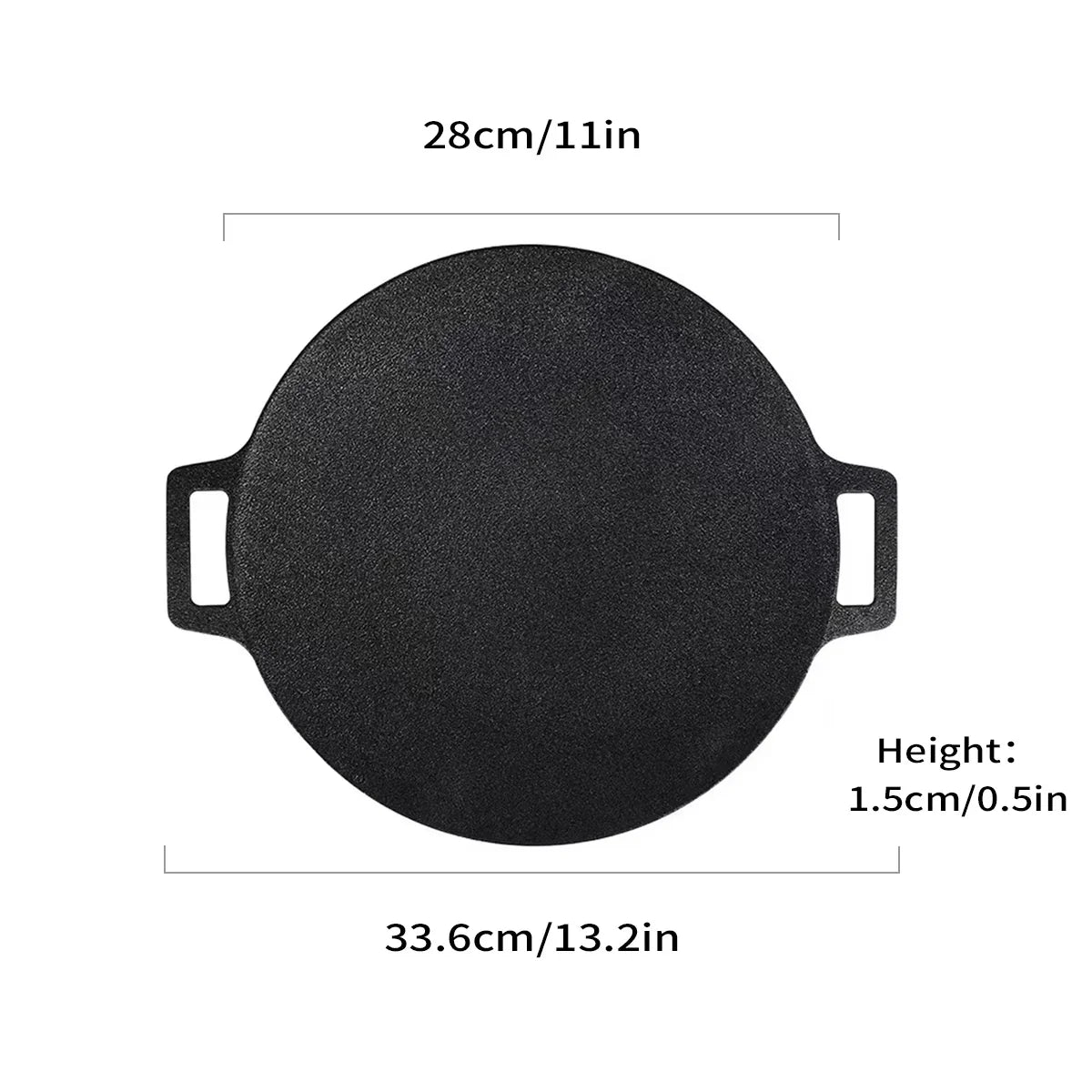 HKM-696339 Smokeless Indoor and Outdoor Metal BBQ Grill Pan with Heat-Resistant Griddle for Roasting and Frying