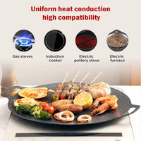 HKM-696339 Smokeless Indoor and Outdoor Metal BBQ Grill Pan with Heat-Resistant Griddle for Roasting and Frying