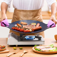 HKM-696339 Smokeless Indoor and Outdoor Metal BBQ Grill Pan with Heat-Resistant Griddle for Roasting and Frying