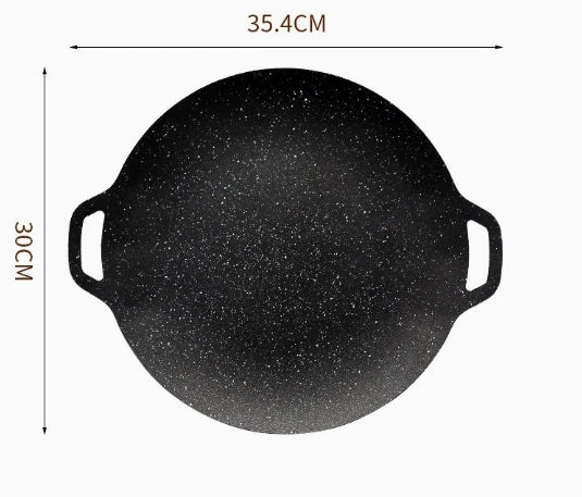 HKM-696339 Smokeless Indoor and Outdoor Metal BBQ Grill Pan with Heat-Resistant Griddle for Roasting and Frying