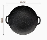 HKM-696339 Smokeless Indoor and Outdoor Metal BBQ Grill Pan with Heat-Resistant Griddle for Roasting and Frying