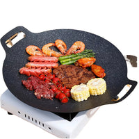 HKM-696339 Smokeless Indoor and Outdoor Metal BBQ Grill Pan with Heat-Resistant Griddle for Roasting and Frying