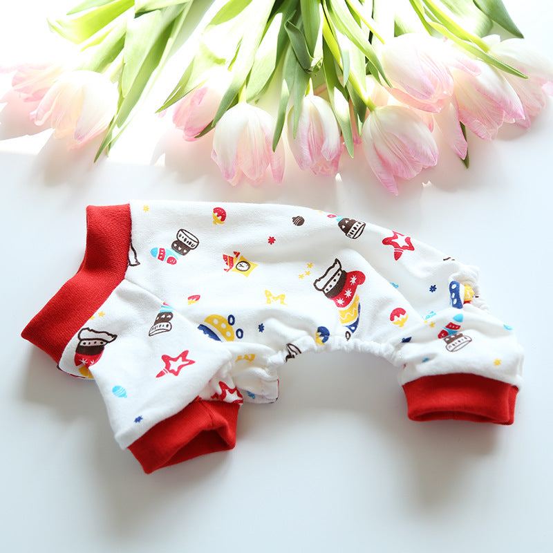 HKM-6963901 Colorful Cotton Four-Legged Pajamas for Dogs and Cats