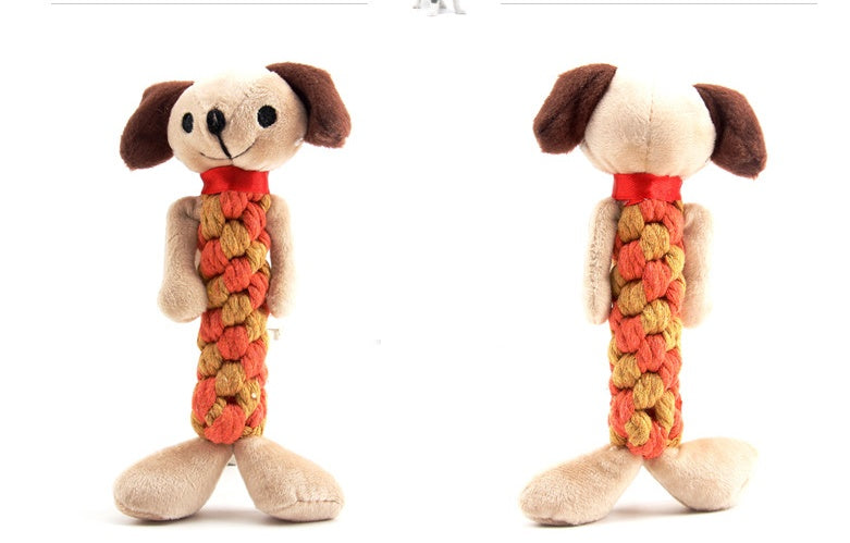 HKM-6964157 Plush Dog Molar Toy with Sound – Soft Cotton-Filled Animal Shapes