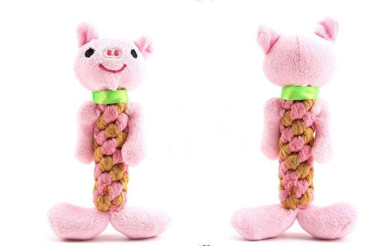 HKM-6964157 Plush Dog Molar Toy with Sound – Soft Cotton-Filled Animal Shapes