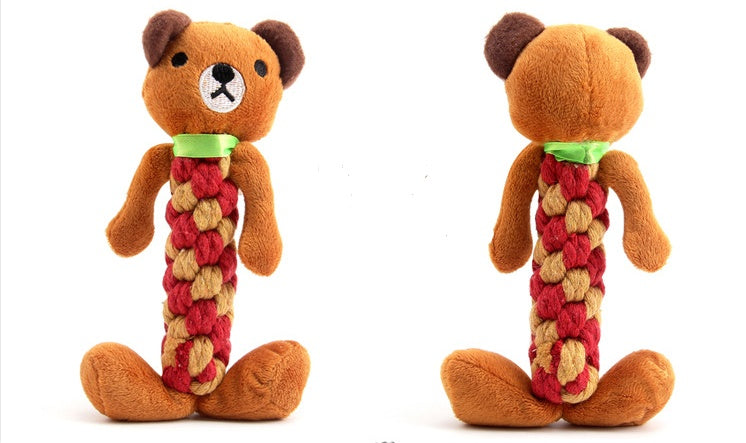 HKM-6964157 Plush Dog Molar Toy with Sound – Soft Cotton-Filled Animal Shapes