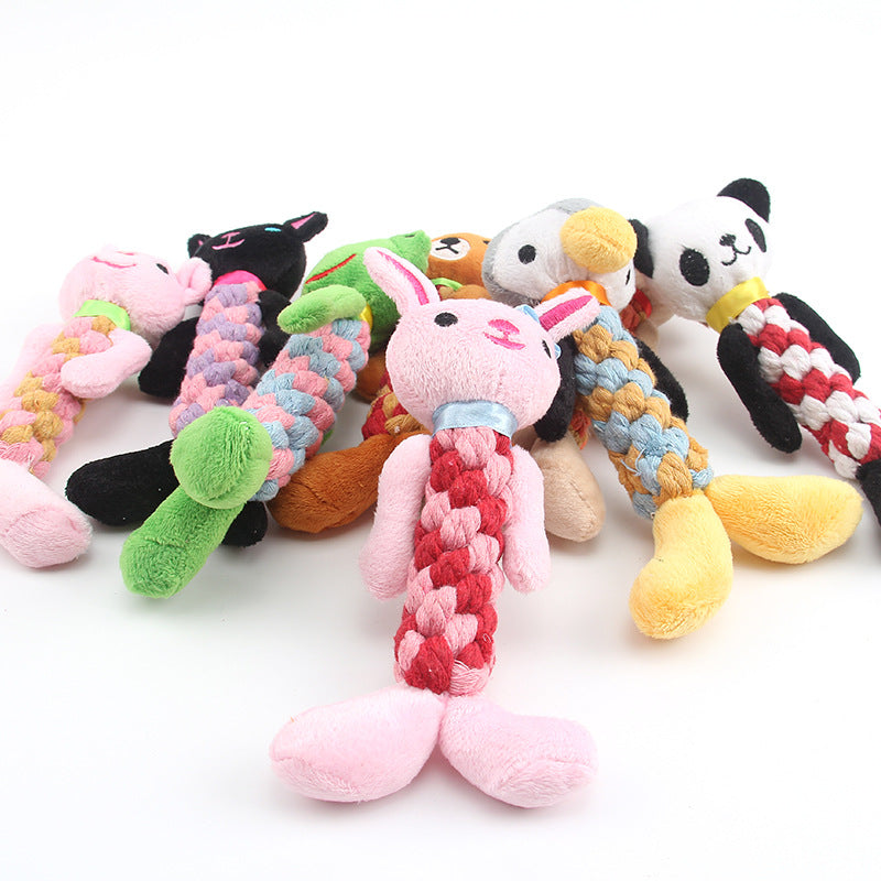 HKM-6964157 Plush Dog Molar Toy with Sound – Soft Cotton-Filled Animal Shapes