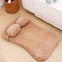 HKM-6965181 Calming Soft Plush Pet Bed Mat with Pillow for Dogs and Cats - Large Size