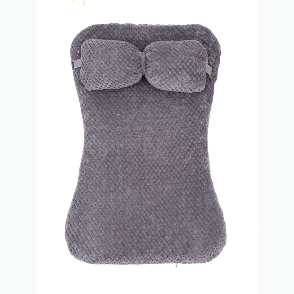 HKM-6965181 Calming Soft Plush Pet Bed Mat with Pillow for Dogs and Cats - Large Size