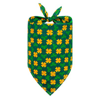 HKM-6965693 Lucky Clover Triangle Dog Scarf for Pets - Stylish Polyester Accessory in Various Patterns and Sizes