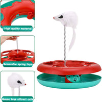 HKM-6966589 Interactive Cat Toy Tower with Tracks, Teaser Mouse, and Exercise Balls for Indoor Cats