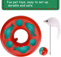 HKM-6966589 Interactive Cat Toy Tower with Tracks, Teaser Mouse, and Exercise Balls for Indoor Cats