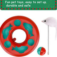 HKM-6966589 Interactive Cat Toy Tower with Tracks, Teaser Mouse, and Exercise Balls for Indoor Cats