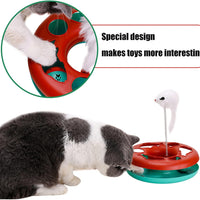HKM-6966589 Interactive Cat Toy Tower with Tracks, Teaser Mouse, and Exercise Balls for Indoor Cats