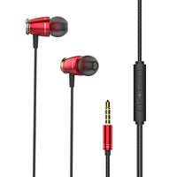 HKM-696723 Heavy Bass Metal In-Ear Headphones with Microphone, Wired, 3.5mm Plug, Silicone Earplugs, 1.2m Cable