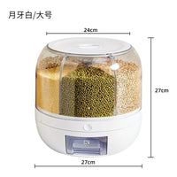 HKM-696723 Moisture-Proof 6-Grid Rotating Rice and Cereal Storage Container