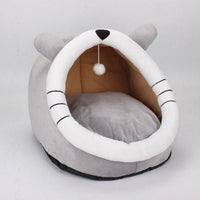 HKM-6967357 Cozy Semi-Enclosed Cat Villa - Soft Sponge Nest in Multiple Sizes