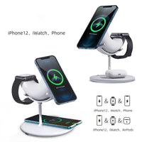 HKM-696851 15W Three-in-One Magnetic Wireless Charger with Indication Function - Compatible with Type-C