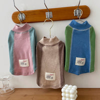 HKM-6968765 Contrast Color Sleeve Cotton Base Layer Shirt for Pets