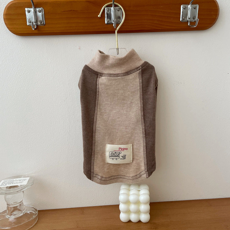 HKM-6968765 Contrast Color Sleeve Cotton Base Layer Shirt for Pets