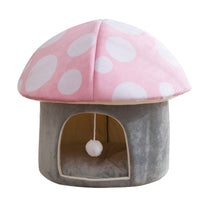 HKM-6969149 Cartoon Mushroom Removable and Washable Soft Pet Bed in Green and Pink