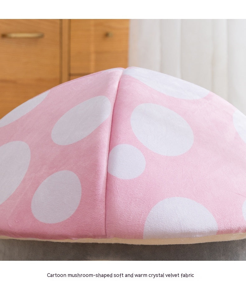 HKM-6969149 Cartoon Mushroom Removable and Washable Soft Pet Bed in Green and Pink