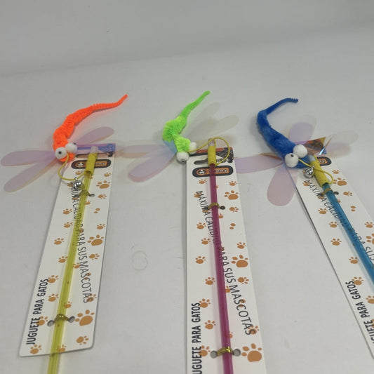 HKM-6969917 Interactive Cat Teaser Stick with Dragonfly Toy