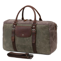 HKM-697043 Large Capacity Waterproof Canvas Travel Bag - Retro Portable Boarding Duffel Bag