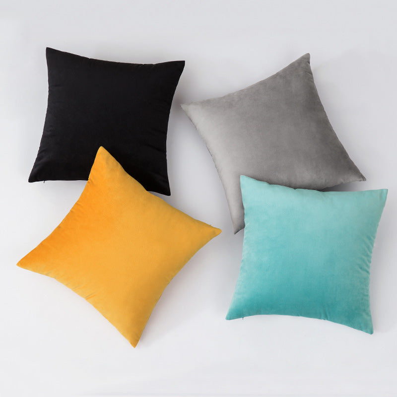 HKM-697043 Nordic Velvet Cushion Cover with PP Cotton Filling - Stylish Waist Support Pillow