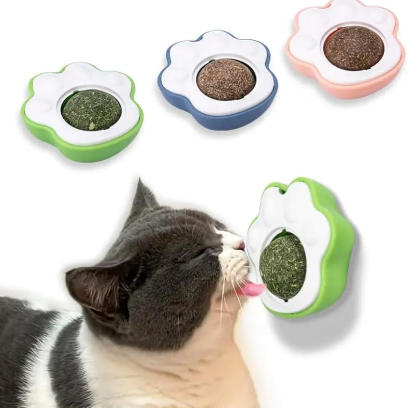 HKM-6972349 Catnip Ball Chew Toy for Cats - Interactive Edible Dental Treat for Healthy Teeth and Playtime Fun