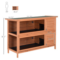 HKM-6972733 Large 2-Story Rabbit Hutch with Lockable Doors and Easy-Clean Trays for Small Animals