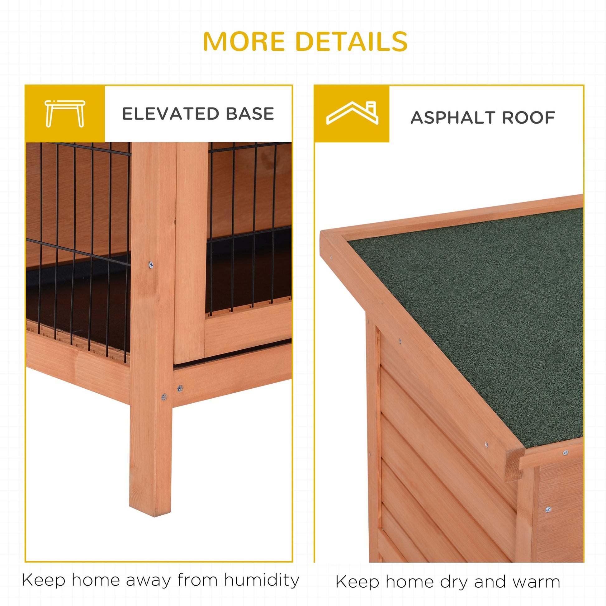 HKM-6972733 Large 2-Story Rabbit Hutch with Lockable Doors and Easy-Clean Trays for Small Animals
