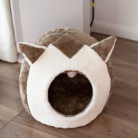 HKM-6973117 Removable and Washable Cartoon Cat House for Small Pets - Brown