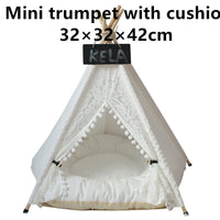 HKM-6973885 Cozy Canvas Pet Tent with Removable Cushion for Small and Medium Dogs