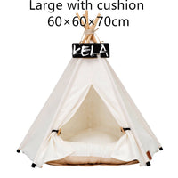 HKM-6973885 Cozy Canvas Pet Tent with Removable Cushion for Small and Medium Dogs