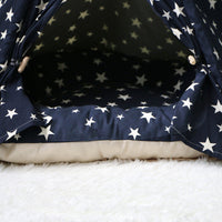 HKM-6973885 Cozy Canvas Pet Tent with Removable Cushion for Small and Medium Dogs