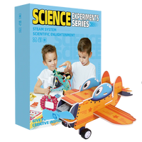 HKM-697427 DIY Aerodynamic Airplane Kit for Kids - Educational Science Toy with Fan Blades