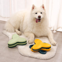 HKM-697427 Interactive Dog Feeding Toy - Whirlwind Educational Slow Food Plate, 24.5cm, Yellow/Blue, Green