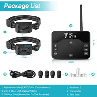 HKM-6974525 Wireless Electric Dog Fence and Training Collar System with Two Receiver Collars for Small to Large Dogs