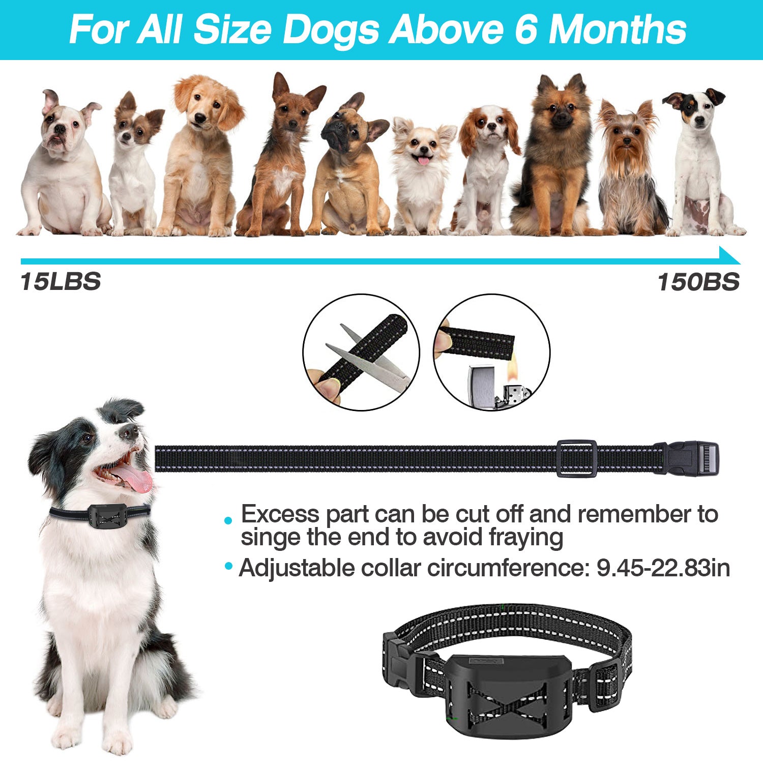 HKM-6974525 Wireless Electric Dog Fence and Training Collar System with Two Receiver Collars for Small to Large Dogs