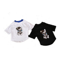 HKM-6974653 Cotton Dog T-Shirt for Pets - Two-Legged Wear in Black and White