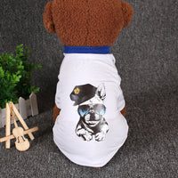 HKM-6974653 Cotton Dog T-Shirt for Pets - Two-Legged Wear in Black and White