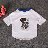 HKM-6974653 Cotton Dog T-Shirt for Pets - Two-Legged Wear in Black and White