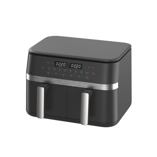 HKM-697555 Dual Air Fryer 11L - Non-Stick Home Kitchen Cooker for Easy Cooking