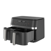 HKM-697555 Dual Air Fryer 11L - Non-Stick Home Kitchen Cooker for Easy Cooking