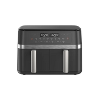 HKM-697555 Dual Air Fryer 11L - Non-Stick Home Kitchen Cooker for Easy Cooking